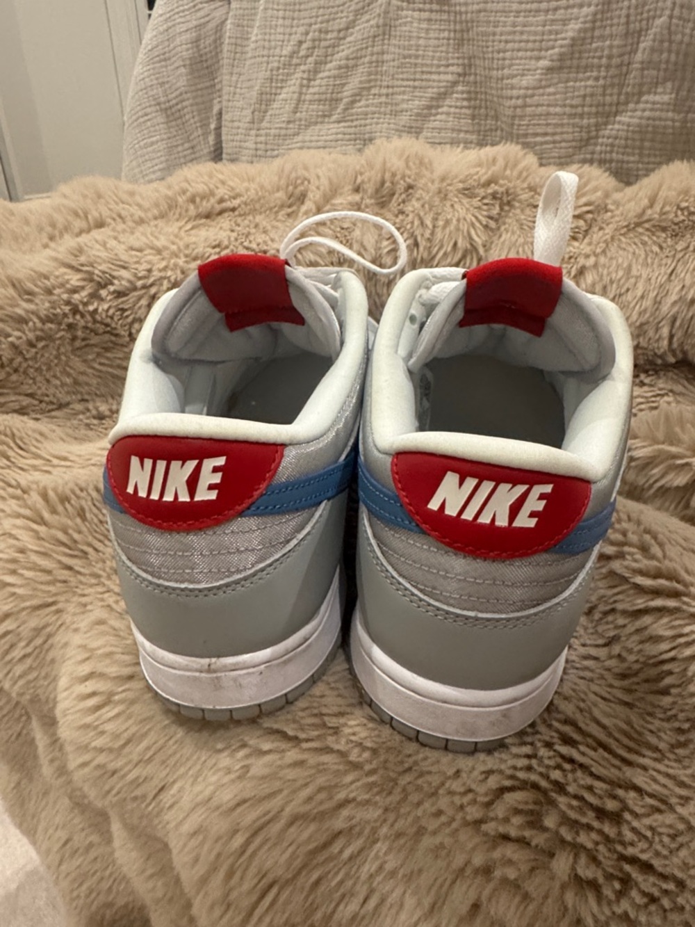 Nike Kids White, Gray, Red & Blue Low-Top Sneakers